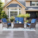 Belord Wicker Furniture 4 Pieces Outdoor Patio Furniture Set Patio Loveseat Sofa Set with Wicker Chairs and Coffee Table, Paito Conversation Set for Porch Garden Deck Balcony Poolside