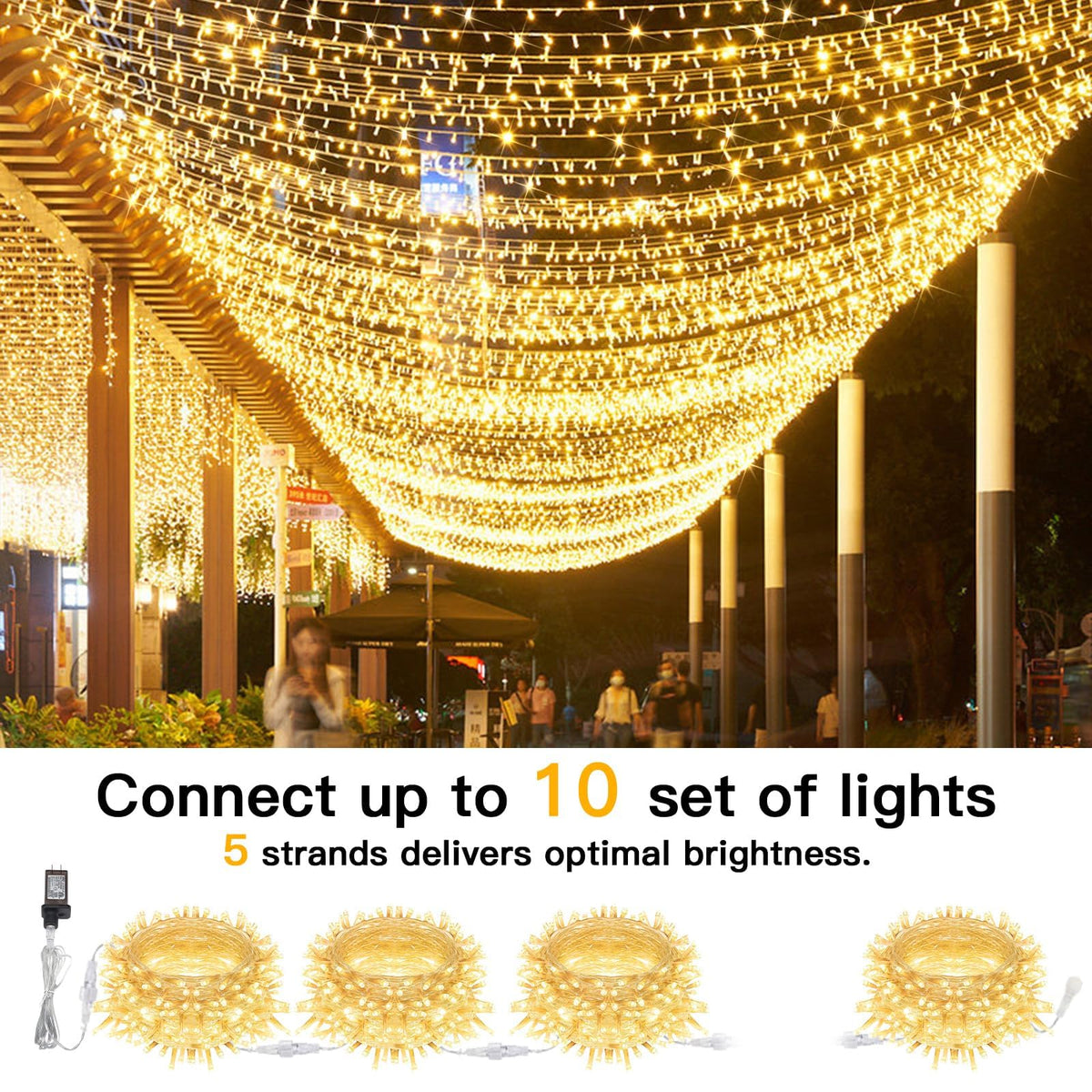 suddus Christmas String Lights 100 LED Connectable Fairy Lights Warm White