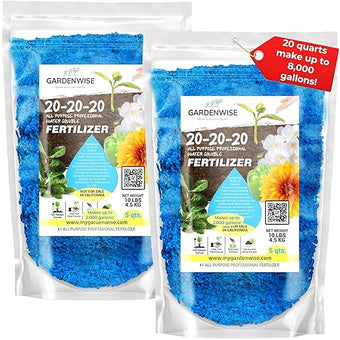 20-20-20 Water-Soluble Fertilizer – Powder for Liquid Plant Food for Indoor & Outdoor Plants, Orchids, Vegetables, Lawns, Flowers – 20 20 20 Fertilizer (20 QUARTS)