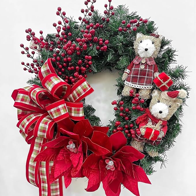 3-Pack Artificial Berry, 9.8 Inch Faux Holly Berry Foam Faux Frosted Berries with Stems for Home/Wedding/Christmas/DIY/Party/Garden/Office [White Green]