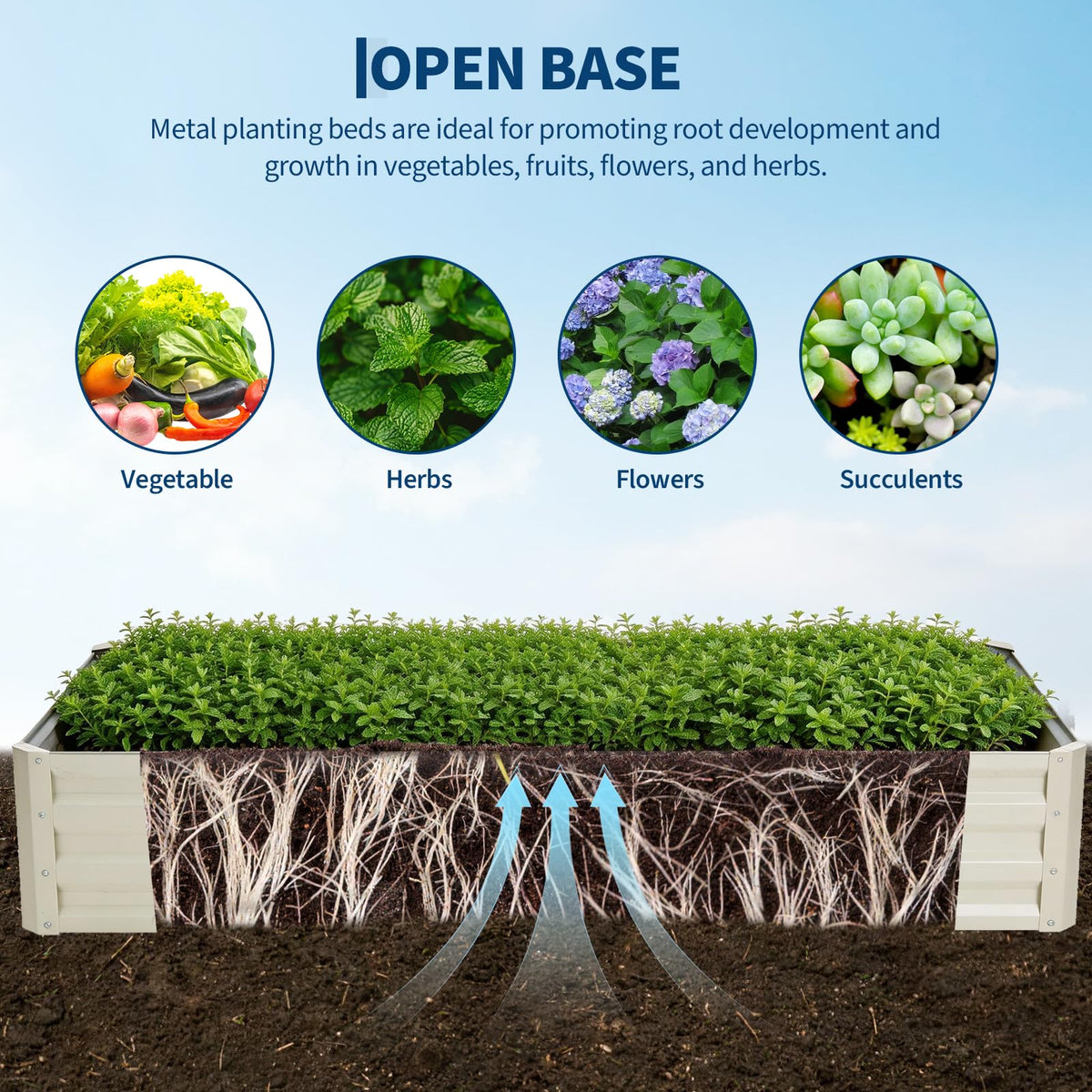 Garvee 6x3x1 FT Raised Garden Bed with PE Cover & Self-Watering System