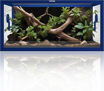 Phailozoo 50 Gallon Bearded Dragon Tank, Reptile Enclosure for Easy Maintenance, Front Opening Reptile Tank with Top Screen Ventilation & Glass Sliding Door 36''x18''x18''