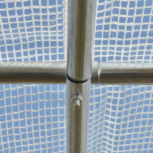 10' x 7' x 7' Walk in Tunnel Greenhouse, Outdoor Green House with Anti Tear PE Cover, Zipper Doors and Mesh Windows, White