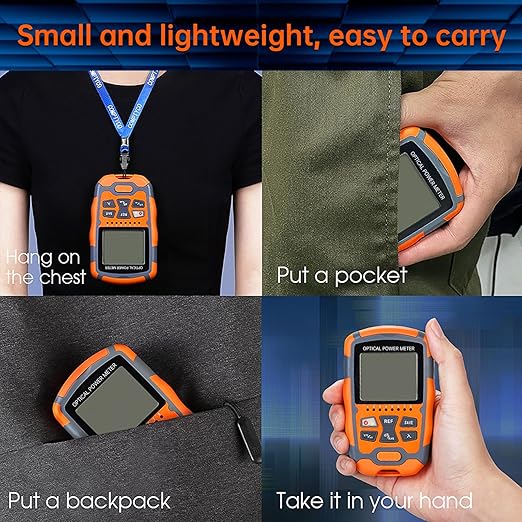 Duogalia 10-Pack Fiber Optic Tester Portable Fiber Light Power Meter -70~10dBm, SC/FC/ST Universal Interface Built-in 10Km Fault Detector with FC to LC Adapter