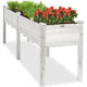 Best Choice Products 72x24x30in Raised Garden Bed, Elevated Wood Planter Box Stand for Backyard, Patio, Balcony w/Divider Panel, 6 Legs, 300lb Capacity - White