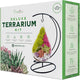 Creations by Nathalie 7" DIY Teardrop Terrarium Kit with Live Plants - Hanging Glass Planter with Stand for Adults & Kids - Build a Mini Ecosystem with Moss, Crystals, Tools - Made in The USA