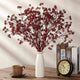 Zeyune 5 Pcs Faux Berry Stems Artificial Dusty Plum Stem Soft Plum Sedum Berry Picks Branches Faux Spray for Home Fall Christmas Thanksgiving Farmhouse Mantel DIY Decorations (Dark Red)