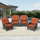 Joyside 4 Piece Wicker Patio Furniture Set, Rattan Patio Chairs with High Back, Deep Seating, Wide Armrest, Thickened Cushions, Outdoor Furniture for Deck, Porch Use