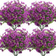 Grunyia 10 Bundles Artificial Flowers Outdoor UV Resistant Fake Flowers No Fade Faux Plants Garden Porch Window Box Decorating (Light Purple)