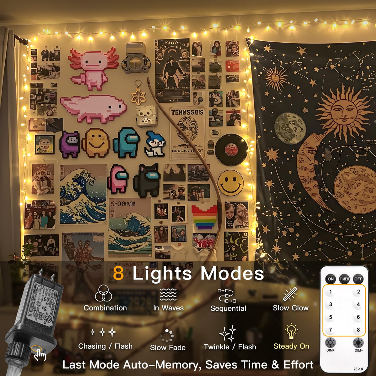 suddus Christmas String Lights 100 LED Connectable Fairy Lights Warm White