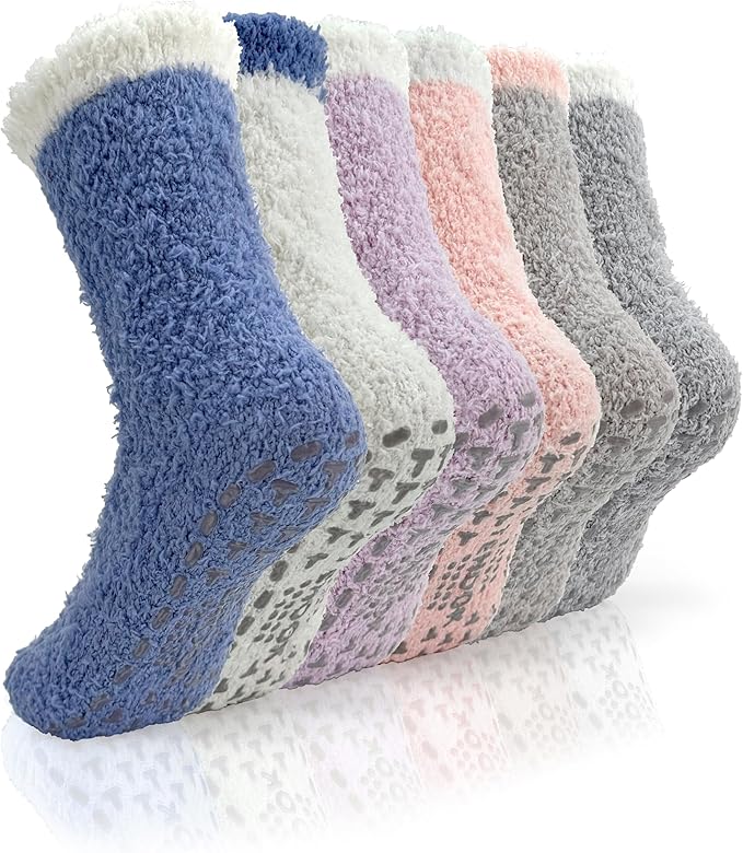 TEHOOK Warm & Cozy Valentines Gifts for Women, Fluffy Fuzzy Plush Sleeping Slipper Socks - Soft Warm Fabric