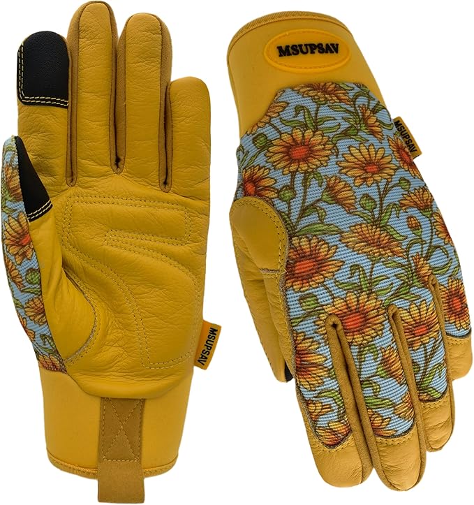 Thorn Proof&Puncture Resistant Gardening Gloves with Grip,Garden Glove for Women, Leather Yard Work Gifts