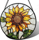 DASTOLL Stained Glass Window Hanging - Sunflower Flower Suncatcher Ready to Hang Window Doors Home Decoration and Christmas, Mother's Day Birthday Gifts for Women, Men, and Mom 14.9x14.9 in