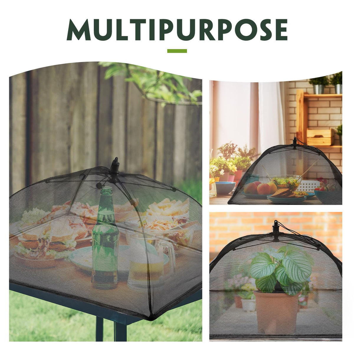 Sawysine 4 Pack Mesh Plant Cover Dome Tent Protector,17 X 17 Inch,Black