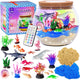 Hannstar Ocean Light Up Terrarium Kit for Kids - Sea Animal Toys LED Night Light Ocean Shark Birthday Gift for Boys & Girls Ages 4 5 6 7 8-12, Kids Arts & Crafts Kit