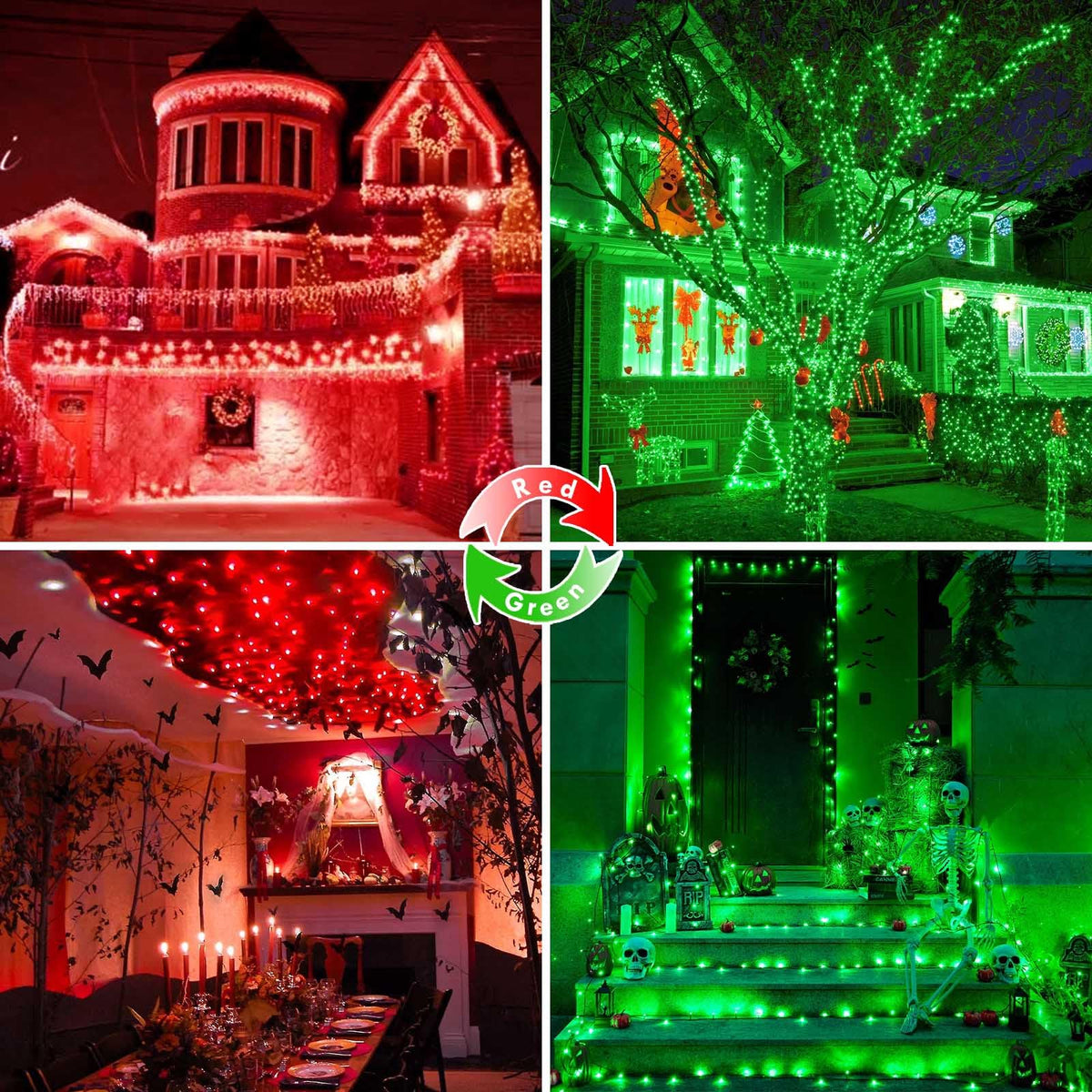 200 LED Connectable String Lights with Remote, Christmas Lights Outdoor