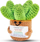JELUTAR Crochet Positive Succulent Plant Thank You Gifts for Birthday Easter Mother's Day, Emotional Uplifting Gifts for Women Men Mom Dad Friends Wife Coworkers Cute Funny Decors (Thank You)