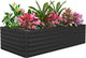 FOOWIN 8x4x2ft Galvanized Raised Garden Bed, Planter Raised Garden Boxes Outdoor, Large Metal Raised Beds for Gardening, Garden Bed for Vegetables, Flowers, Herb,478 Gallon Capacity, Black
