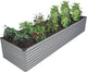 DIIYIV 12x2x2FT Galvanized Raised Garden Bed Kit,Vegetable Plant Boxes-Rectangle Metal Flower Box,Large Planter Raised Beds Outdoor Garden for Planting,Fruit,Herb-Silver