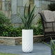LuxenHome Planter for Outdoor Indoor Plants 25" H White Tall MgO Plant Pots Planting Flower Large Pot Planters Modern Geometric Balcony Planter