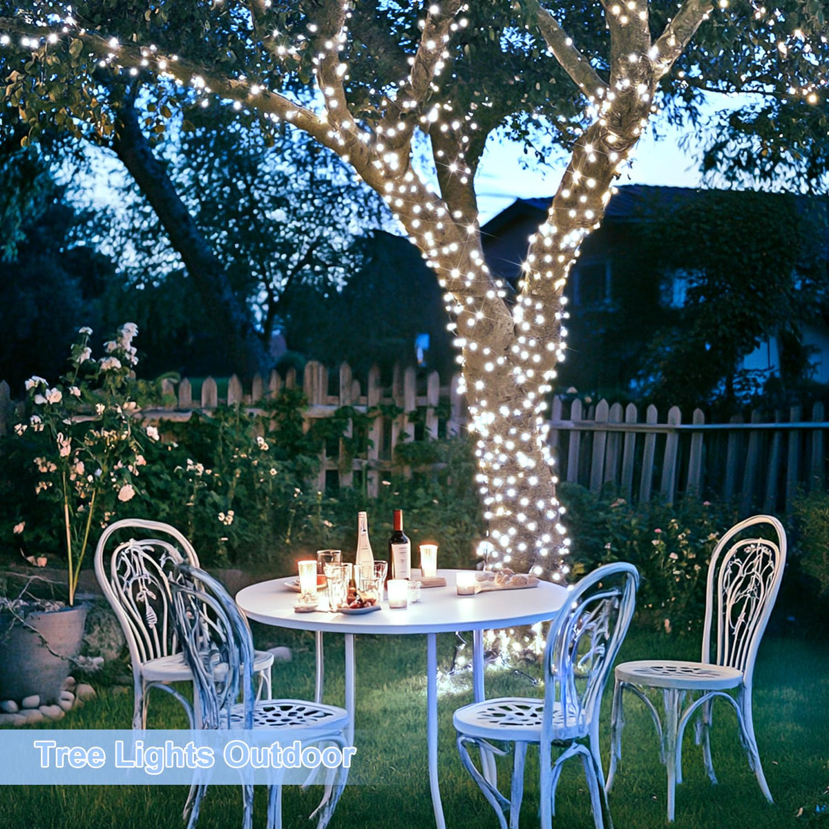JMEXSUSS 1000 LED White Christmas String Lights Outdoor with Remote