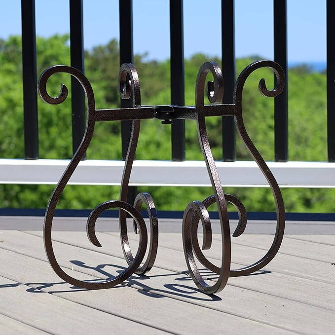 Gardien Adjustable Plant Stand Indoor Outdoor, Mid Century Modern Medal Holder for Large Planters
