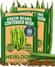 HOME GROWN Contender Bush Seeds - 56 Non GMO Heirloom Green Beans for Planting - Emergency Food Supply (Phaseolus vulgaris)