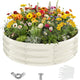 4FT Diameter Galvanized Garden Raised Bed/Plant Box/Fire Pit Ring - 0.8mm Thick,12 Inch Tall,Perfect for Planting a Variety of Flowers,Herbs,Vegetables (Cream White, 48 Dia X 12inches)