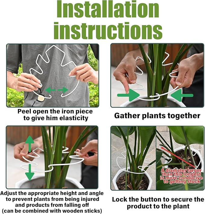 5PCS Monstera Plant Stem Support White 9 * 7.6in - Durable Stake Holder for Indoor Climbing Plants, Adjustable Installation Ideal for Fishbone Cactus and Plant Enthusiasts