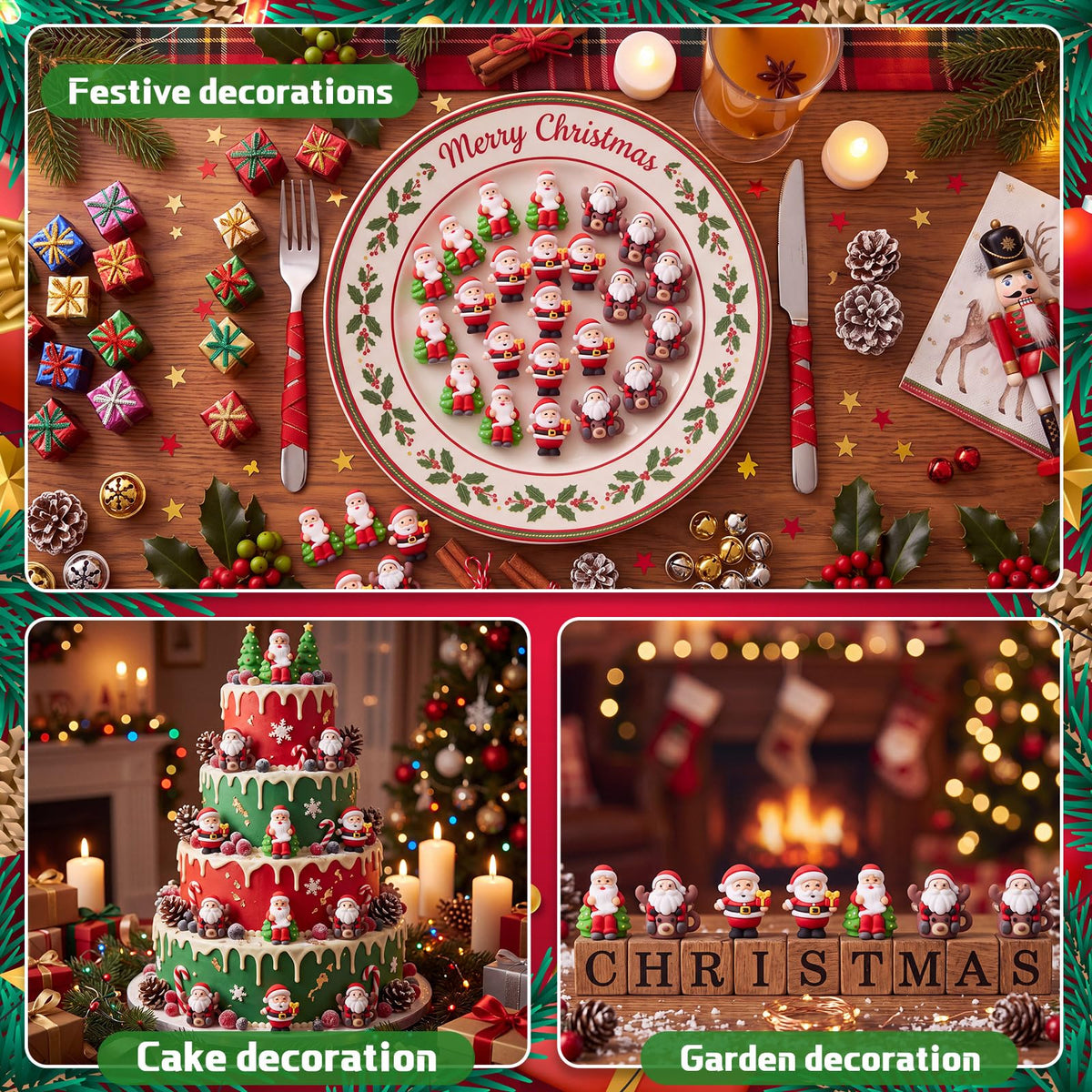 Sonwyoung 30 Pcs Christmas Mini Gnomes, Santa