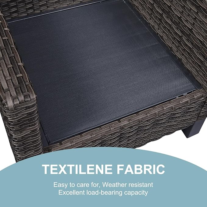 Belord Wicker Patio Furniture 5 Piece Outdoor Sofa Set, Oversize Outdoor Dining Chairs with Rattan Ottomans, Conversation Sets Patio Furniture Come with Removable Washable