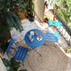 Grand patio 3-Piece Folding Patio Bistro Set Outdoor Porch, Peacock Blue