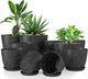 Utopia Home - Spotty Plant Pots Indoor with Drainage - 7/6.6/6/5.3/4.8 Inches Flower Pots - 5 Pack Plastic Planters - Ideal for Stocking Stuffers - (Speckled Black, Pack of 10)