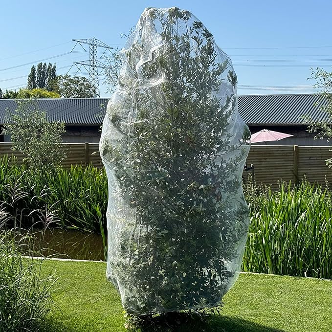 Fruit Tree Protection Bags 8.5x8.5 FT | Multiple Size Garden Netting for Fruit & Vegetable Protection | White Plant Net Cover for Blueberry & Tomato | Bird & Insect Mesh Fabric Protector