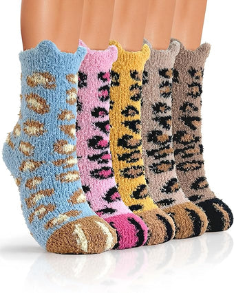 TEHOOK Warm & Cozy Valentines Gifts for Women, Fluffy Fuzzy Plush Sleeping Slipper Socks - Soft Warm Fabric