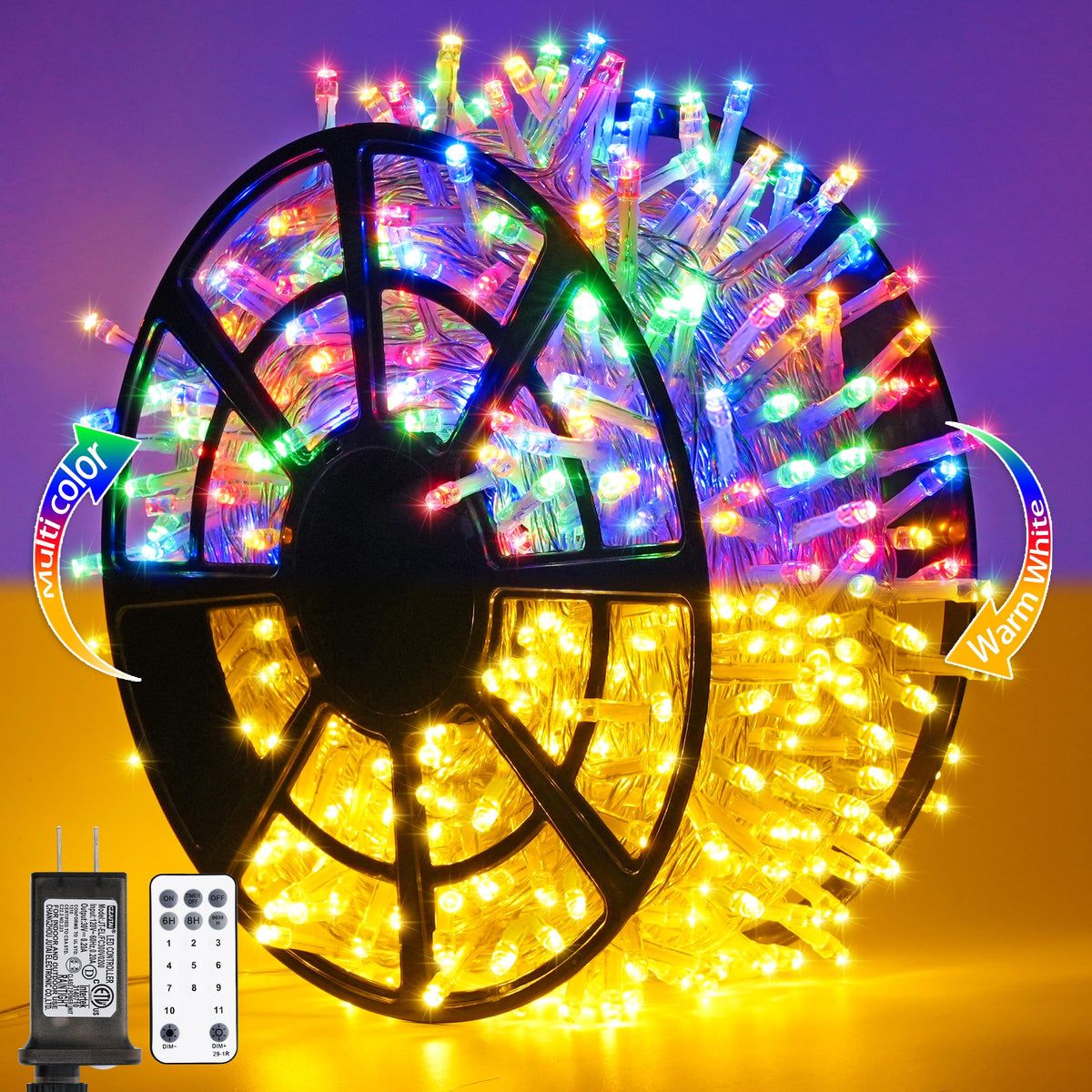 JMEXSUSS 500 LED Color Changing Christmas Lights