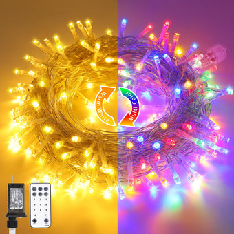 JMEXSUSS 200 LED Warm White & Multicolor Color Changing String Lights