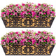 Karlliu 2 Pack 24 Inch Window Boxes Planters Railing Planter Box with Adjustable Brackets & Coco Liners Fabric Plant Grow Bags Deck Railing Planter Boxes Balcony Hanging Flower Box for Outdoor Plants