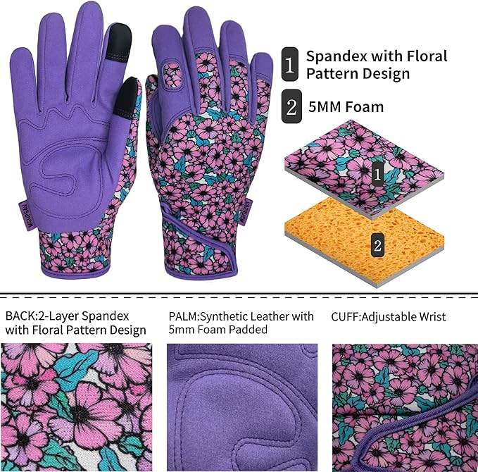 Thorn Proof&Puncture Resistant Gardening Gloves with Grip,Garden Glove for Women, Leather Yard Work Gifts