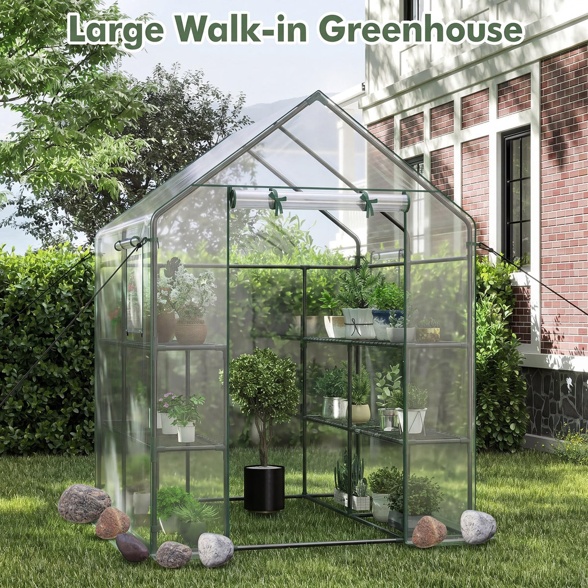 Happygrill Greenhouses for Outdoors, Portable Greenhouse with PE Cover