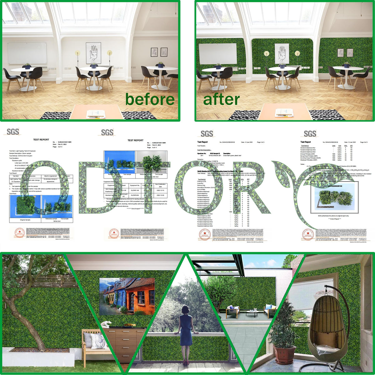 ODTORY Artificial Boxwood Roll Panel 48X160 in(53.5 sqft) Greenery Backdrop