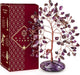 Amethyst Crystal Tree of Life Birthday Gift for Women, Mom, Handmade Healing Crystal Trees for 7 Chakra Balance, Positive Energy, Good Luck, Money, Reiki Healing, Home and Office Desk Decor