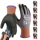 Schwer 6 Pairs Safety Work Gloves Sandy Nitrile Coated LT5626, Max Abrasion Resistant Heavy Duty Working Gloves with Grip for Men Women, Touch-Screen, for General Use, Mechanic, Construction, XS