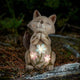 Smadeer Fox Statue for Garden Decor, Garden Statue with Solar Power Light for Outdoor Patio Porch Lawn Yard Backyard Oudside Indoor Shelf Decoration,Praying Fox Sculptures & Statues Woman