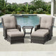 Joyside 5 Piece Wicker Patio Furniture Set, Outdoor Swivel Rocker Patio Chairs with High Back, Deep Seating, Wide Armrest, Thickened Cushions, Outdoor Furniture for Deck, Porch Use