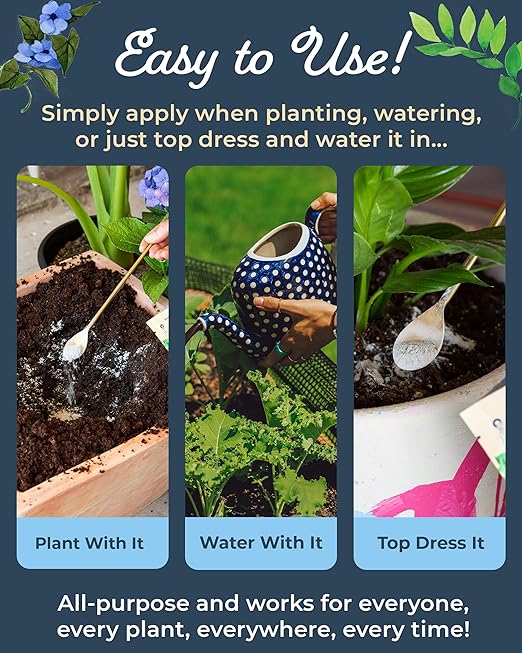 Organic Plant Magic - Truly Organic™ Fast-Acting Soluble Plant Food: All-Purpose Fertilizer Concentrate for All Flower Vegetable Herb Fruit Tree Shrub Container Garden & House Plants [One 1 lb Bag]