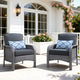ORMONO 2 Pieces Patio Furniture Set, Two Single Chair Outdoor Furniture, All-Weather Rattan Wicker High Back Conversation Set of 2 for Small Space Porch, Backyard, Balcony, Black