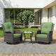 3 Piece Outdoor Wicker Patio Furniture Set, Swivel Rocker Patio Chairs Set with Thickened Olefin Cushions, High Back and Deep Seating, Hand-Woven PE Rattan for Porch, Deck