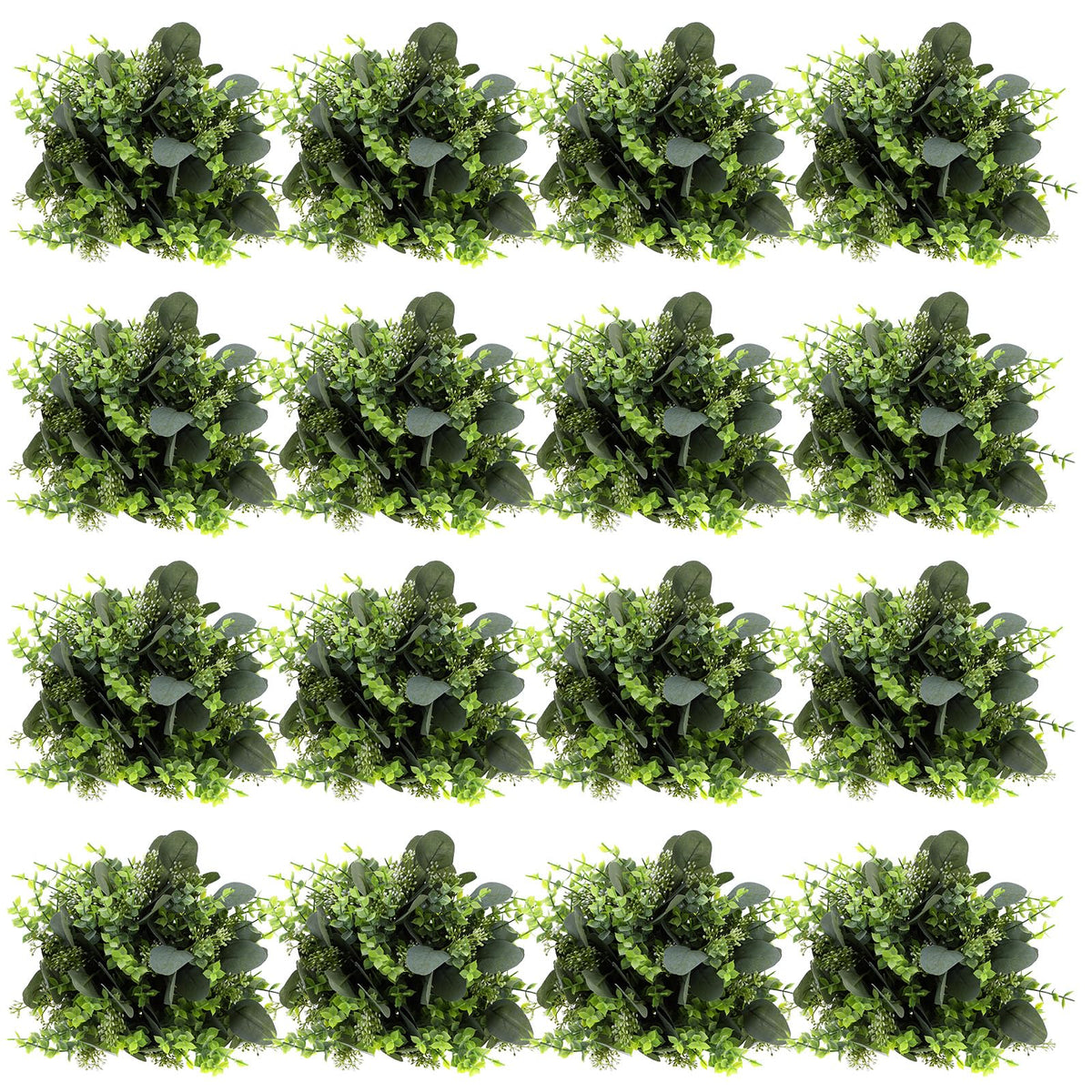 MSHHDK 100Pcs Mixed Eucalyptus Leaves Stems Bulk Artificial Eucalyptus Leaves for Home Wedding DIY Floral with White Seeds Mixed Artificial Greenery Stem Bulk for Bouquet Decor Arrangement
