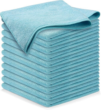 USANOOKS Microfiber Cleaning Cloth - Turq - 12Pcs (12.5x12.5 inch) High Performance - 1200 Washes, Ultra Absorbent Car Towel Traps Grime & Liquid for Streak-Free Mirror Shine - car Washing Cloth